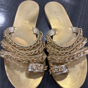 Chanel Gold Women's Sandals